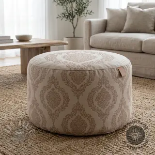 Decoratiestof Linenlook Baroque damask charm taupe