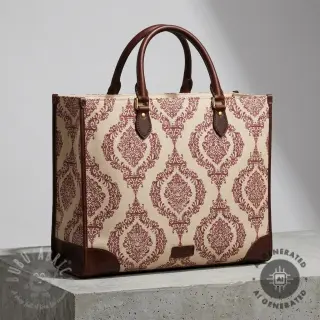 Decoratiestof Linenlook Baroque damask charm wine