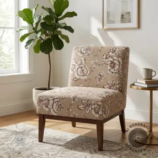Decoratiestof Linenlook Elegant rose bloom yellow