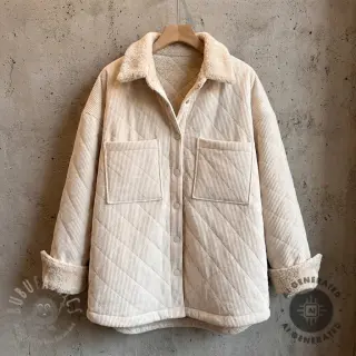Ribfluweel QUILT sand