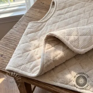 Ribfluweel QUILT sand