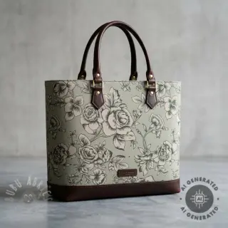 Decoratiestof Linenlook Elegant rose bloom army
