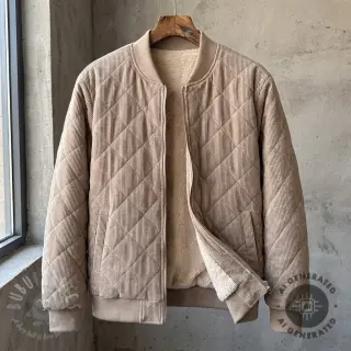 Ribfluweel QUILT champagne