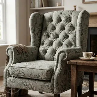 Decoratiestof Linenlook Elegant rose bloom army