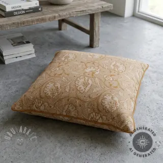 Decoratiestof Linenlook Bloomy art craft yellow
