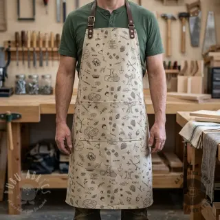 Decoratiestof Linenlook Wander woods doodle