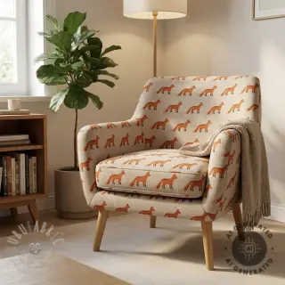Decoratiestof Linenlook Fox parade line