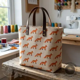 Decoratiestof Linenlook Fox parade line