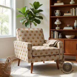 Decoratiestof Linenlook Night owl nap