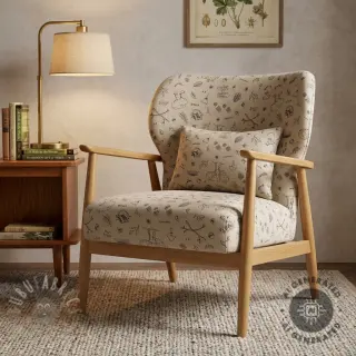 Decoratiestof Linenlook Wander woods doodle