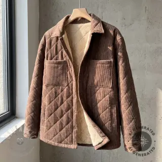 Ribfluweel QUILT brown
