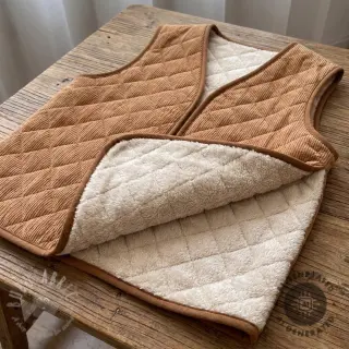 Ribfluweel QUILT light brown