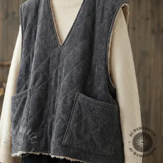 Ribfluweel QUILT black
