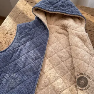 Ribfluweel QUILT navy