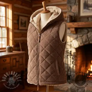 Ribfluweel QUILT brown