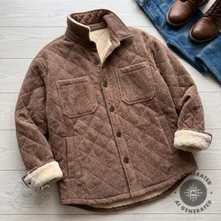 Ribfluweel QUILT brown