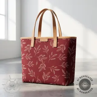 Decoratiestof Linenlook Elegant leaf branch wine