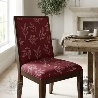 Decoratiestof Linenlook Elegant leaf branch wine