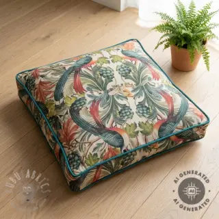 Decoratiestof Linenlook Leafy paradise bird digital print