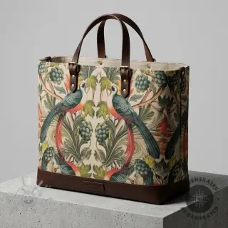 Decoratiestof Linenlook Leafy paradise bird digital print