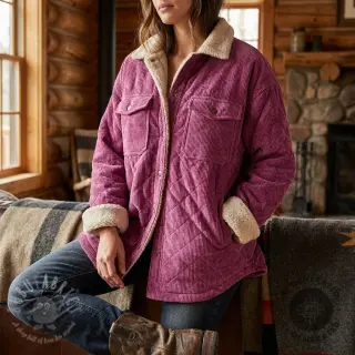 Ribfluweel QUILT wine