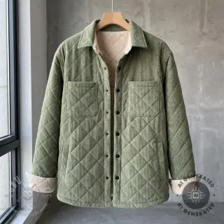 Ribfluweel QUILT khaki