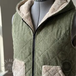 Ribfluweel QUILT khaki