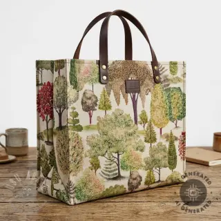 Decoratiestof Linenlook Wandering tree wood digital print