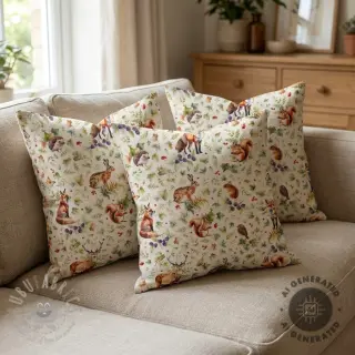 Decoratiestof Linenlook Animal forest dream digital print