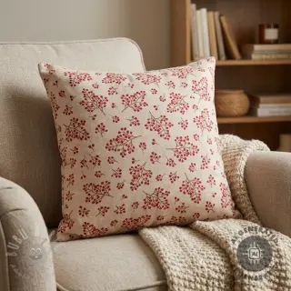 Decoratiestof Linenlook Winter berry bloom