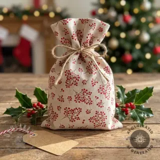 Decoratiestof Linenlook Winter berry bloom