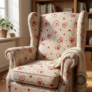 Decoratiestof Linenlook Sweet heart joy