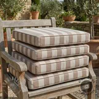 Decoratiestof Linenlook Joyful basic stripe taupe