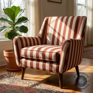 Decoratiestof Linenlook Joyful basic stripe terra