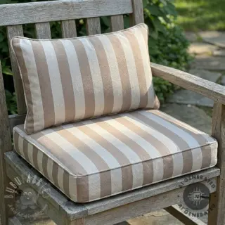 Decoratiestof Linenlook Joyful basic stripe taupe