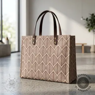 Decoratiestof Linenlook Leaf line minimalist wine
