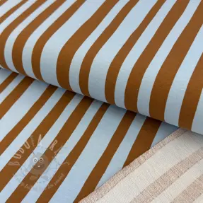 Sweaterstof Stripes by JENNIFER BOURON blue brown ORGANIC