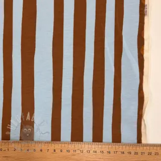 Sweaterstof Stripes by JENNIFER BOURON blue brown ORGANIC