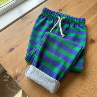 Sweaterstof Stripes by JENNIFER BOURON blue green ORGANIC