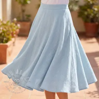 Viscose met linnen WASHED light blue