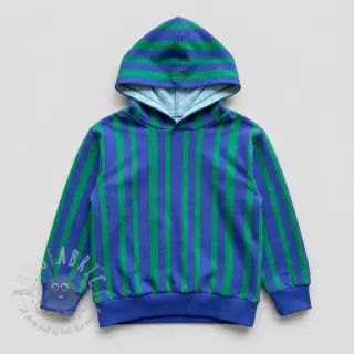 Sweaterstof Stripes by JENNIFER BOURON blue green ORGANIC