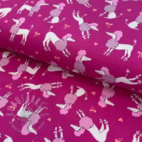 Tricot Glitter poodles fuchsia