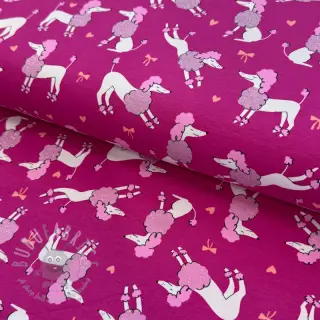 Tricot Glitter poodles fuchsia