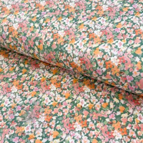 Tricot Tossed small flowers sage digital print