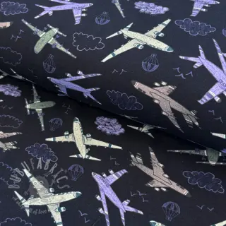 Tricot Airplanes navy digital print