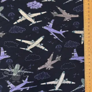Tricot Airplanes navy digital print