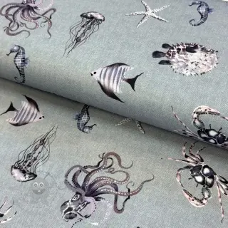 Decoratiestof Underwater animals grey digital print