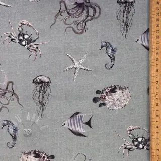 Decoratiestof Underwater animals grey digital print