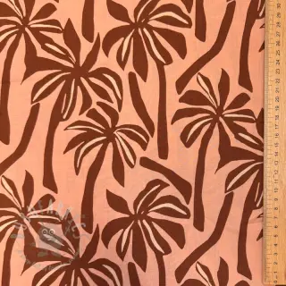 Viscose RADIANCE Palmtrees peach