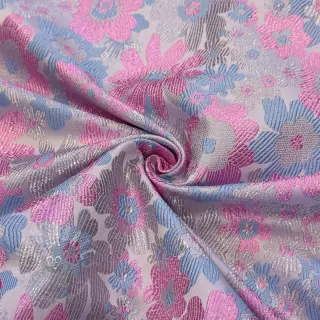 Stof voor kostuum JACQUARD Flowers light lilac